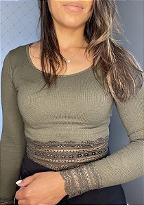Blusa ml detalhes verde