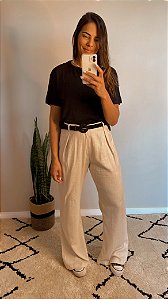 Calça linho areia