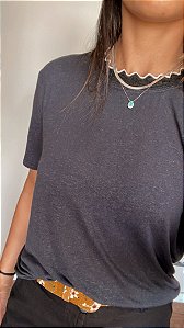 Blusa mc golinha preta