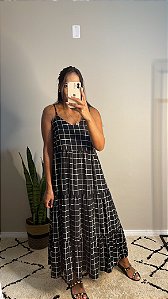 Vestido camadas quadriculado