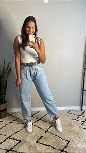 Calça jeans slouchy clara