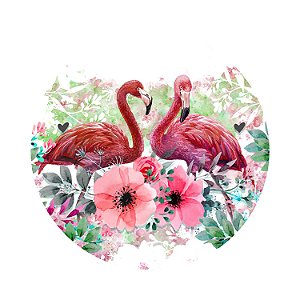 Painel de Festa Redondo Flamingo Flores