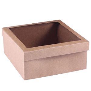 Caixa de presente 18x18x8cm - kraft