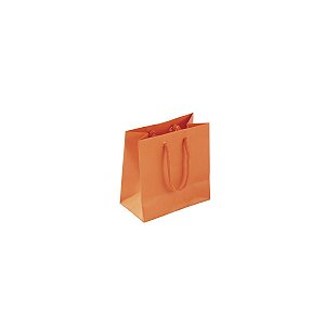 Sacola de papel colorida 10X10X5cm - laranja