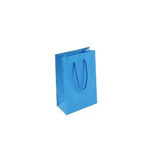 Sacola de papel colorida 10X15X5cm - azul