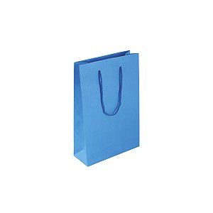 Sacola de papel colorida 16X23X6cm - azul