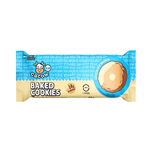 Baked Cookies de Chocolate Branco Vegano e Zero Açúcar Cacow - 60g