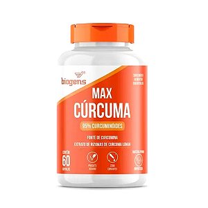 Max Cúrcuma, 95% Curcuminóides, Curcumina, Neutro Biogens - 60 Caps