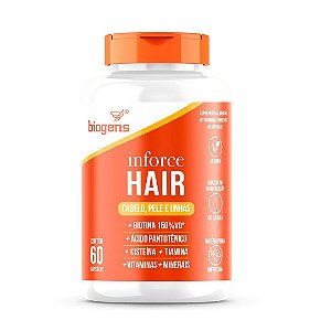 Inforce Hair Auxilia Cabelo, Pele E Unhas Biogens - 60 Caps