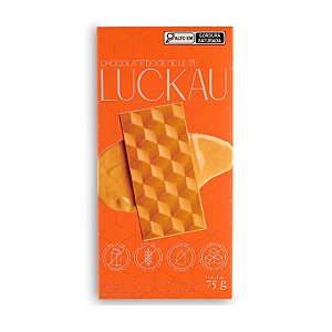 Barra Chocolate Branco Doce de Leite Sem Glúten Sem Lactose Sem Açúcar Luckau - 75g
