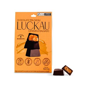 Bombom Creme de Caramelo Salgado Pouch Sem Glúten, Sem Lactose e Sem Açúcar Luckau - 82,5g