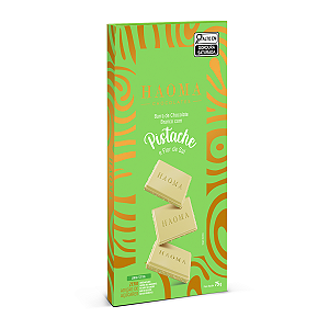 Barra De Chocolate Branco Pistache e Flor De Sal Zero Açucar Haoma - 75G