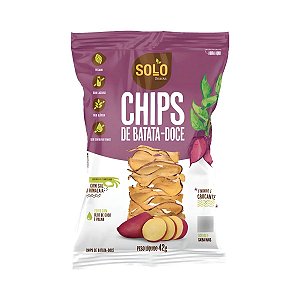 Chips de Batata Doce Sem Glúten Crocante Solo Snacks 42g