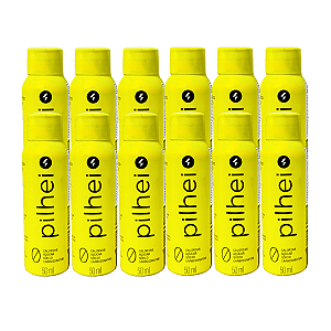 Pilhei Shot Energético Zero Calorias Sabor Frutas Amarelas - 12 unidades