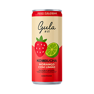 Lata Kombucha Morango com Limão Zero Calorias Gula Fit - 269ml