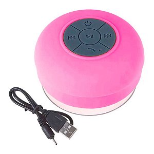 Mini Caixa de Som à Prova D'água Bluetooth USB Rosa
