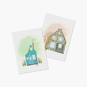 Cartões Postais de Casas (Kit com 4)