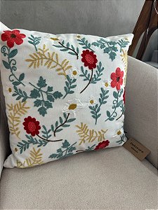 Almofada 45x45 Bordada Floral