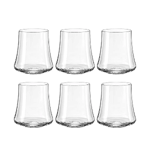 Jogo com 6 Copos de Cristal para Whisky 350 ml Linha Xtra Bohemia