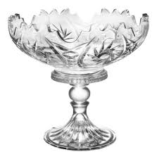 Centro De Mesa Cristal Com Base Tcheco 31cm Belissimo