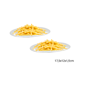 Kit C/ 2 Travessas  Oval Clássico em Porcelana Branca 17,5x12x1,5cm - Hauskraft