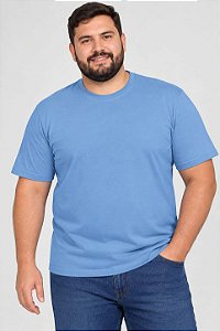 Camiseta Masculina Basica Azul Céu Plus Size XP Ao G5