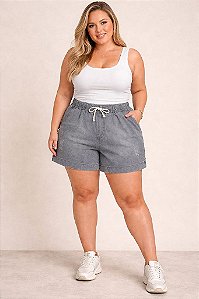 Short Jeans Stretch Feminino Plus Size Pequenos Defeitos 44 ao 70