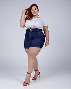 Short Saia Jeans Stretch Pequenos Defeitos Plus Size 44 ao 70