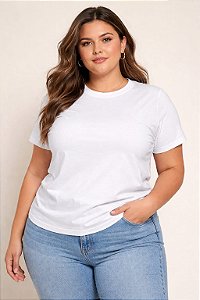 Camiseta Básica Feminina Branca Plus size do XP ao G5
