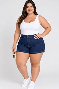 Short jeans Stretch Feminino Plus size Moderno Cintura Alta do 44 Ao 70 3479