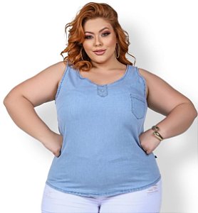Blusa de Alça ou Regata Jeans Stretch Leve Pequenos Defeitos XP AO G5