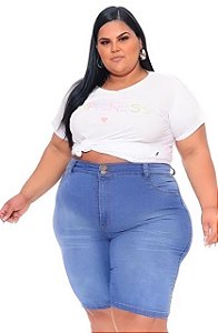 Bermuda Ciclista Lavagem Clear Com Used e Bigode Plus Size   46 ao 70 3432