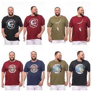 Kit 3 Camisetas Estampadas Masculina Plus Size Pequenos Defeitos Xp ao G5