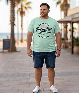 Camiseta Estampada Summer Paradise Verde Plus Size XP ao G5