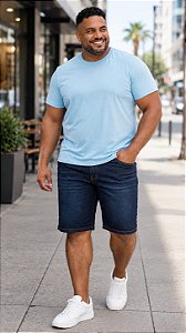 Bermuda Jeans Strech Masculina Azul Marinho Plus Size 50 ao 80 2301
