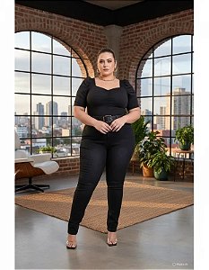 Calça Jeans Skiny Black Estonada Feminina Plus Size 3442