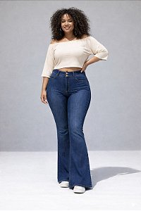 Calça Flare Jeans Stretch Feminina Plus Size 44 ao 70 3458