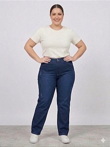 Calça Jeans Reta Stretch Plus Size Feminina Do 44 ao 70 3469