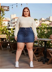 Short Saia Jeans Com Puido e  Elastano 44 ao 70 3439