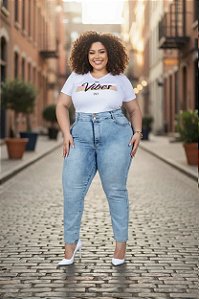 Calça Jeans Stretch Skiny Lavagem Clara Sky Feminina Plus Size 46 ao 70 3437