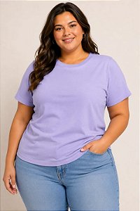 Camiseta Básica Feminina Lilás Plus size do XP ao G5