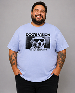Camiseta Masculina Estampada Dog's Vision Lilás Plus Size do XP ao G5