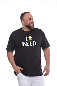 Camiseta Estampada I BEER  Preta XP ao G5