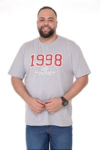 Camiseta Masculina Estampada 1998 cinza  Plus Size XP ao G5