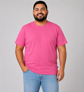 Camiseta Básica Pink Masculina Plus Size XP Ao G5