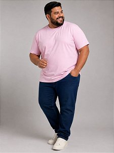 Camiseta Masculina Básica Rosa Plus Size XP Ao G5