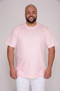 Camiseta Masculina Básica Rosa Plus Size XP Ao G5