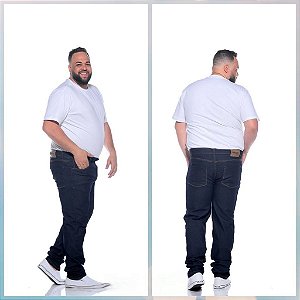 Kit 2 Calças Masculina Jeans com Elastano Pequenos Defeitos Plus Size