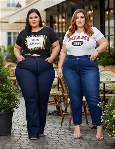 Kit 2 Calças Feminina Jeans com Elastano Pequenos Defeitos