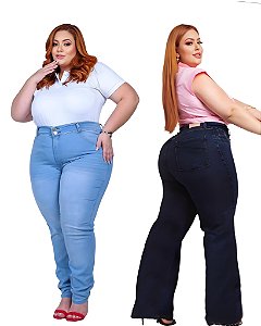 Kit 2 Calças Feminina Jeans com Elastano Pequenos Defeitos